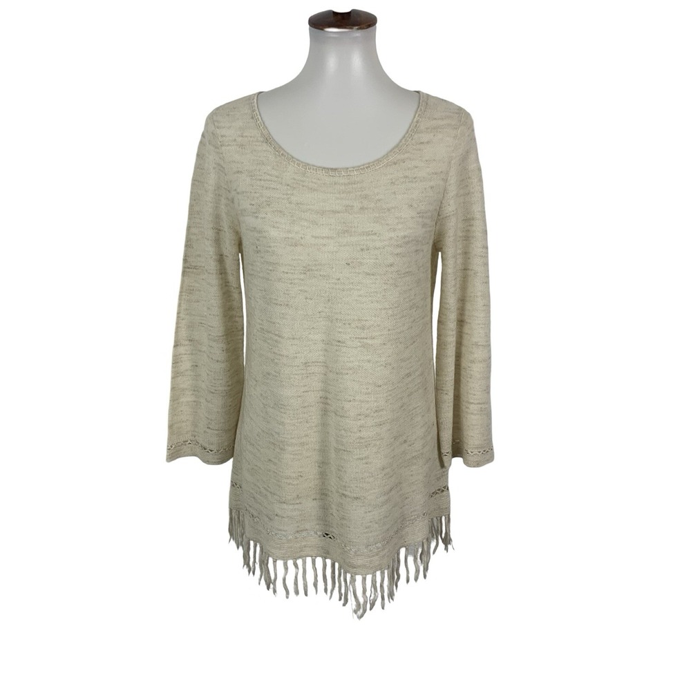 Joie Sweater Small Cream Wool Blend Lightweight Long Sleeve Fall Winter